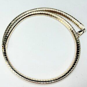 Italian H925 Sterling Silver Omega Necklace 16 Inch 5.5mm 26.4g JR1276
